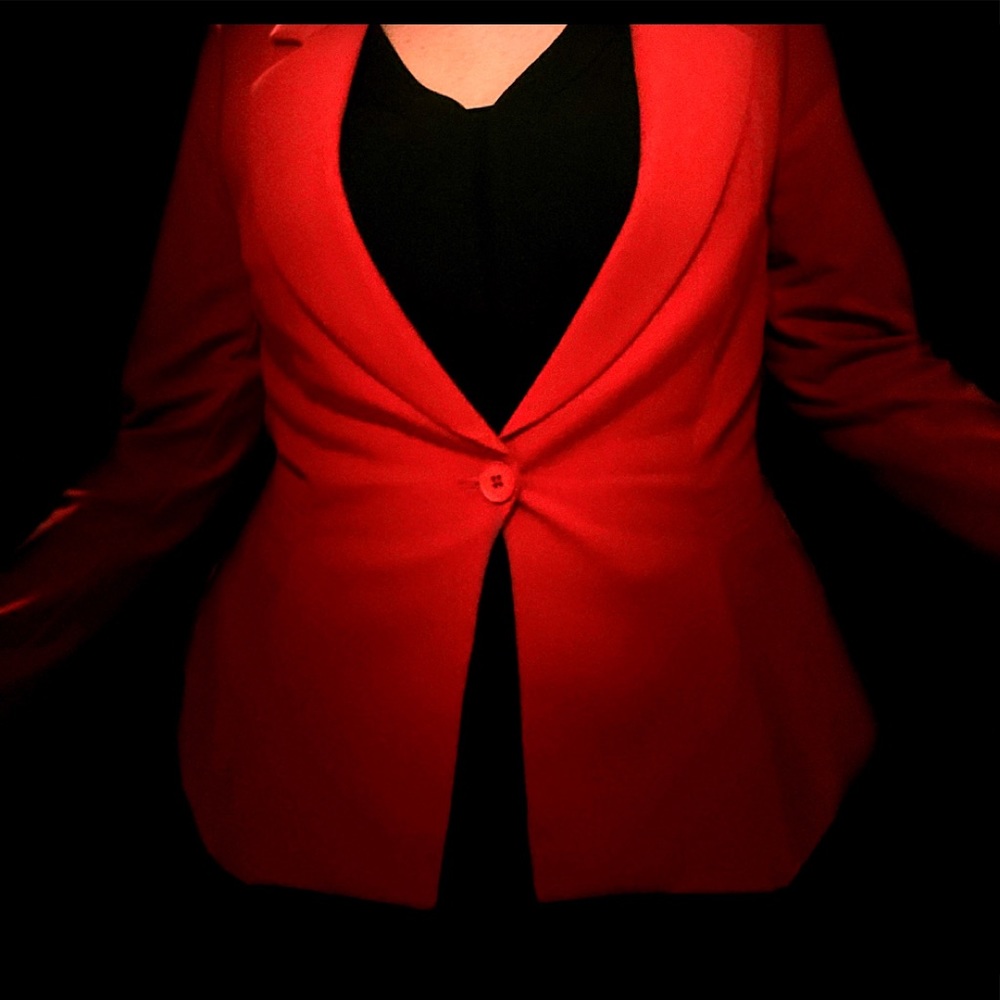White House Black Market Red Peplum Blazer